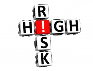 3D High Risk Crossword on white background